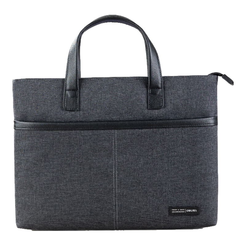 Deli Stylish Briefcase Laptop Bag, Simple Fashionable Business Bag for Men And Women, Professional Document Bag, Polyester Handbag, File Bag, Black