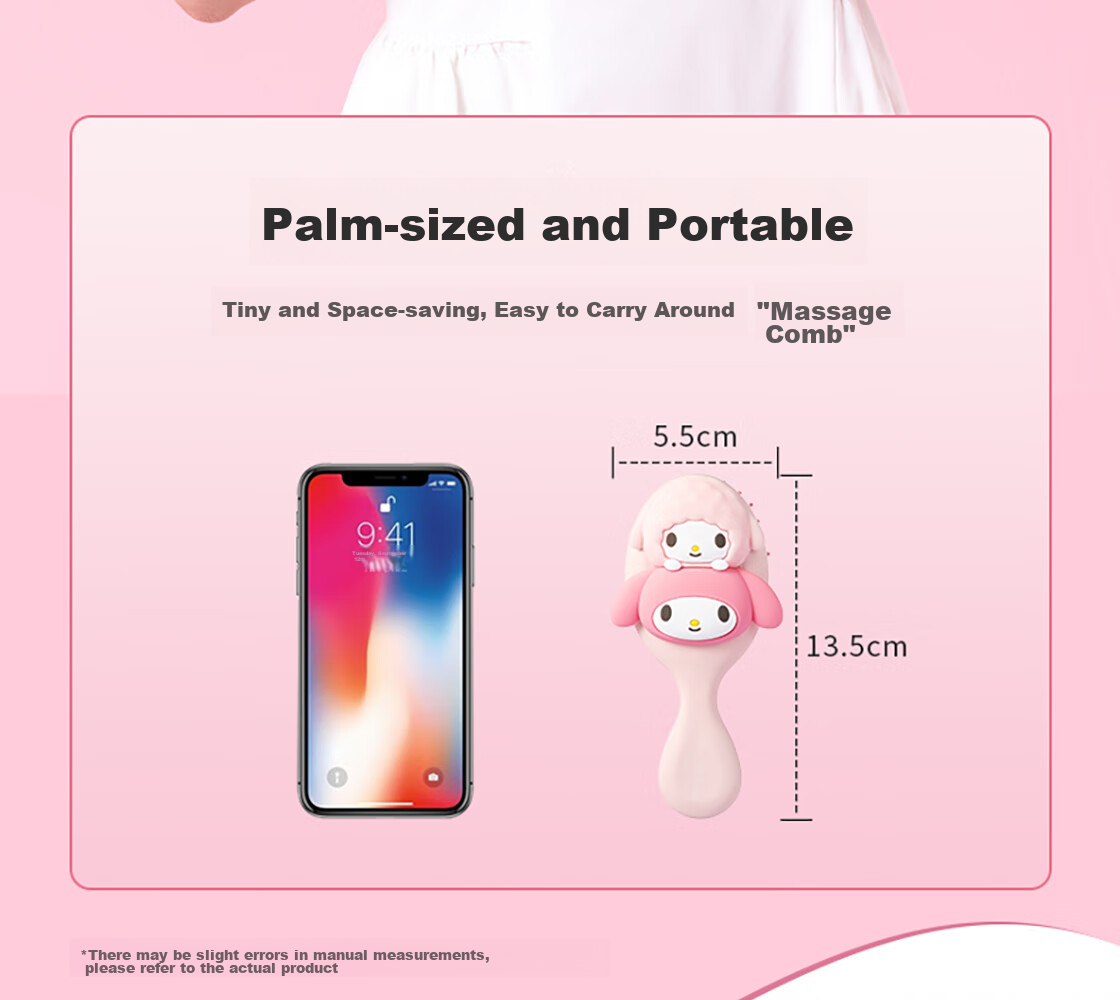 MINISO Sanrio 3D Massage Air Cushion Comb Hair Styling Paddle Brush Gift for Men And Women Kuromi 9