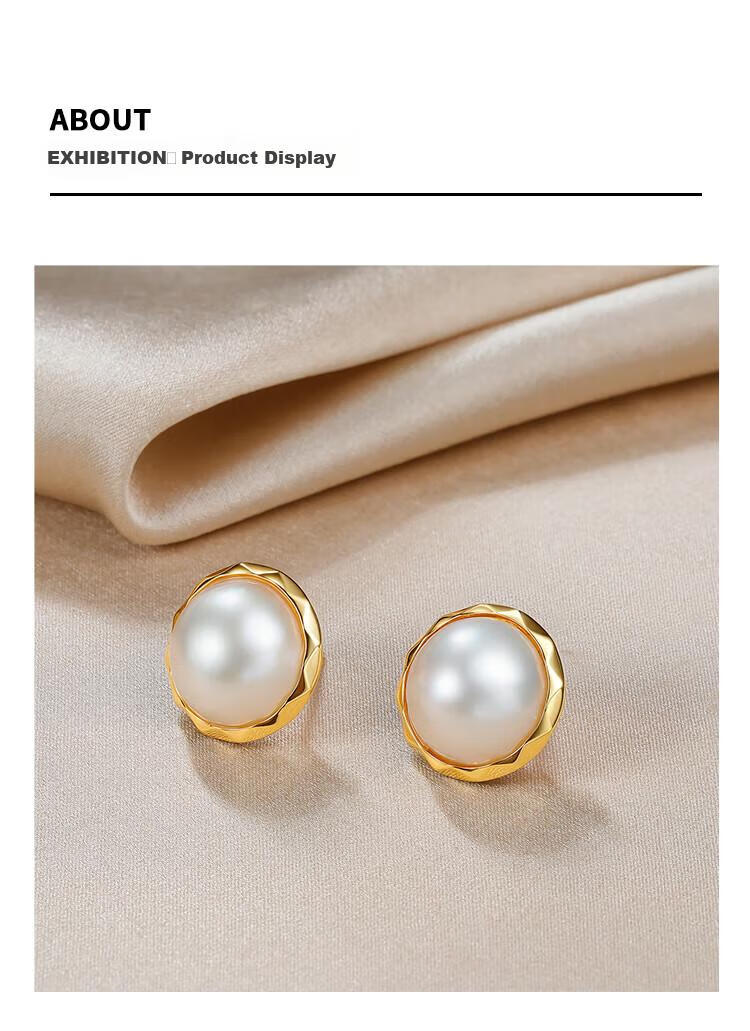 PearlQueen Large Diameter 14-15mm Combinative Seawater Mother-Of Pearl Earrings, Gift for Girlfriend, Holiday Present 8