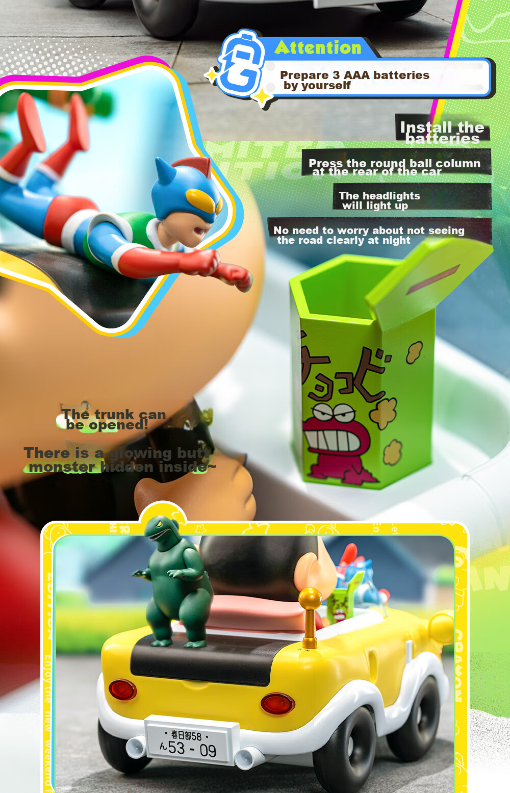 52TOYS Crayon Shin-Chan Limited Edition - Action Car Toy Figurine, Trendy Anime Merchandise, Collectible Toy Gift 9