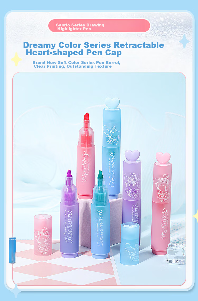 GuangBo & Sanrio Highlighters, Exam Review Marking Pens, Colorful Highlighters for Memorization, Office Markers, Journal Pens KT82196 6