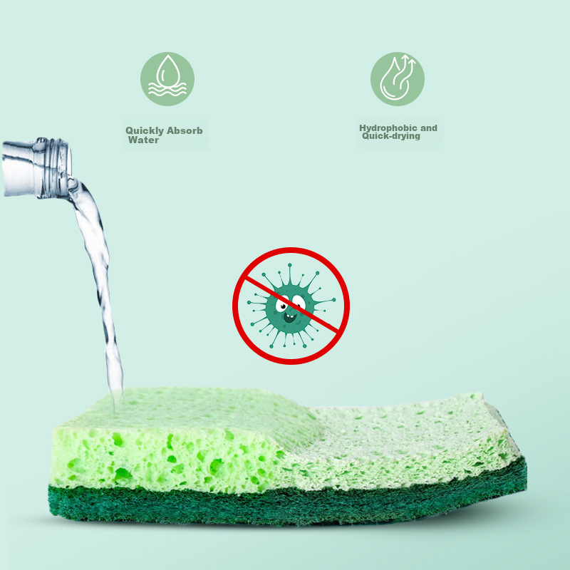 MR Wood Pulp Cotton Scouring Pad, 11*7cm*6 Pieces, Kitchen Cleaning Cloth, Thickened Dishwashing Sponge, Double-Sided Dishwashing Cloth