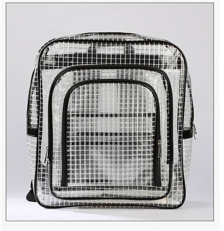 Minggu Dust-Free Double Shoulder Transparent Cleanroom Reinforced Mesh Backpack PVC Tool Bag 17-inch CW497463 2