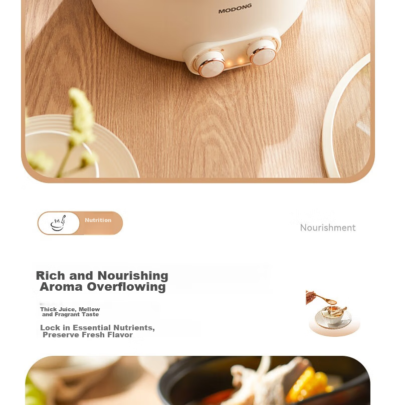 Modong [Douyin Popular Trend] Dual-Sided Electric Hot Pot Heating Pot for Home Multi-Purpose Cooking, 6L Non-Stick Pot with Independent Temperature Control for Each Side MD-HGE06 16