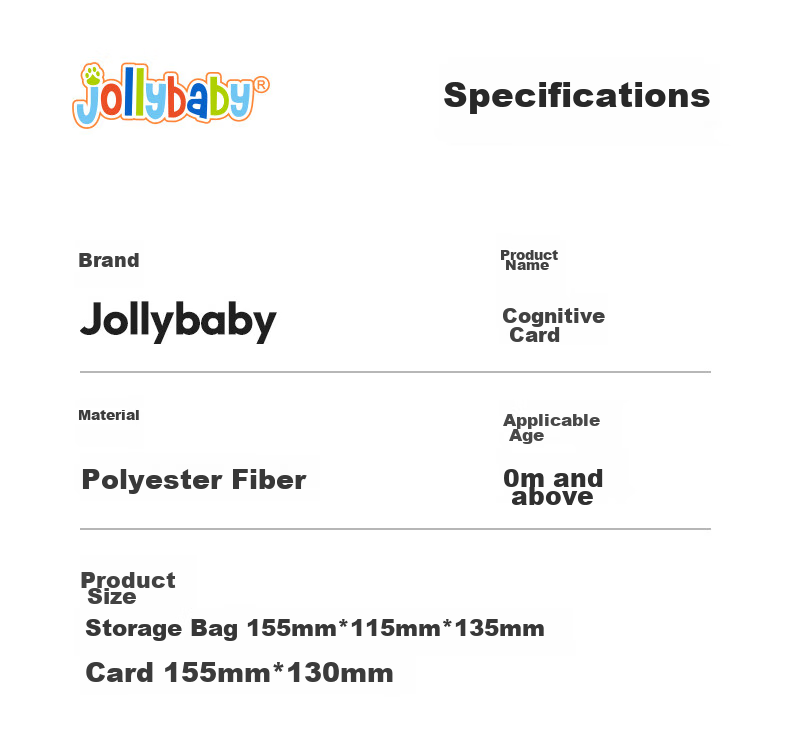 Jollybaby Children's Cloth Book Cognitive Cards, Colorful Picture Recognition Cards for Early Learning, Baby Flash Cards Toy - Animal And Letter Recognitio 15