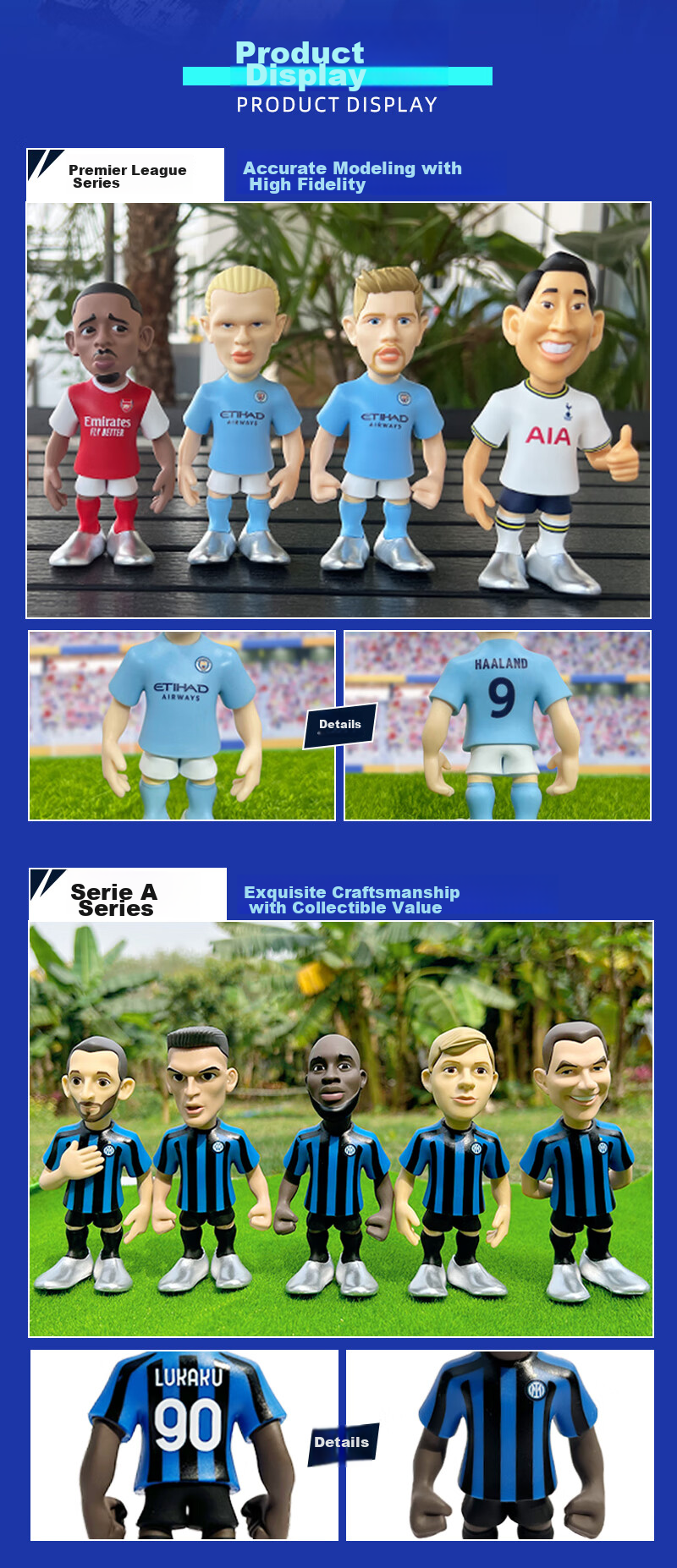 Minix Collectibles Erling Haaland Football Player Figurine Birthday New Year Gift for Boys Model Soccer Action Figure 4