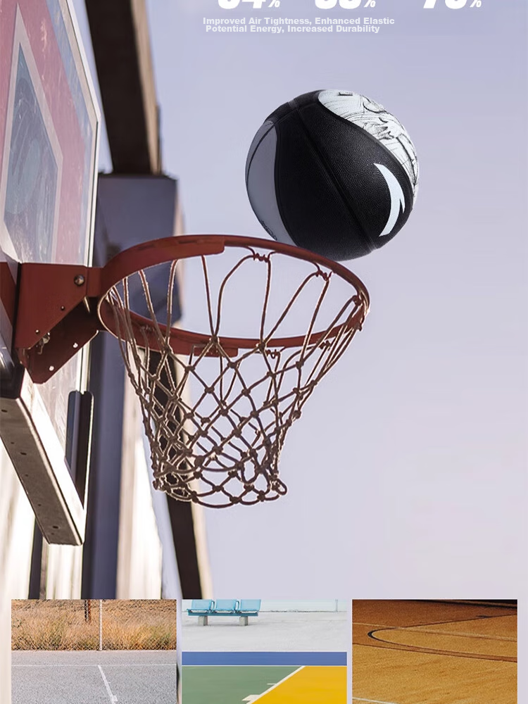ANTA Children's Basketball, Elementary School Students' Youth Indoor And Outdoor Wear-Resistant Rubber Size 7 Basketball, Sky Blue No. 7 Basketball 9