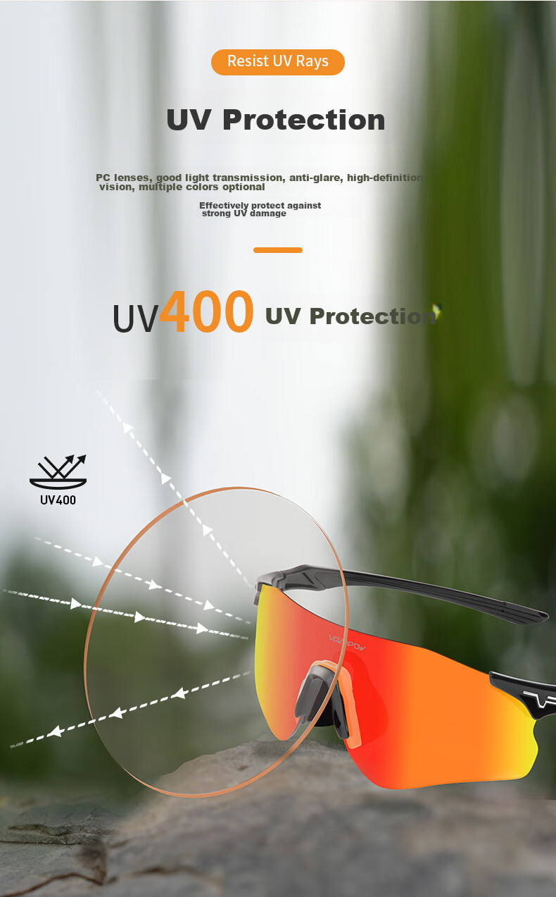 VOZAPOW Professional Marathon Running Glasses Frame, Photochromic Day And Night Dual-Use Trail Running Sports Cycling Goggles for Me 7