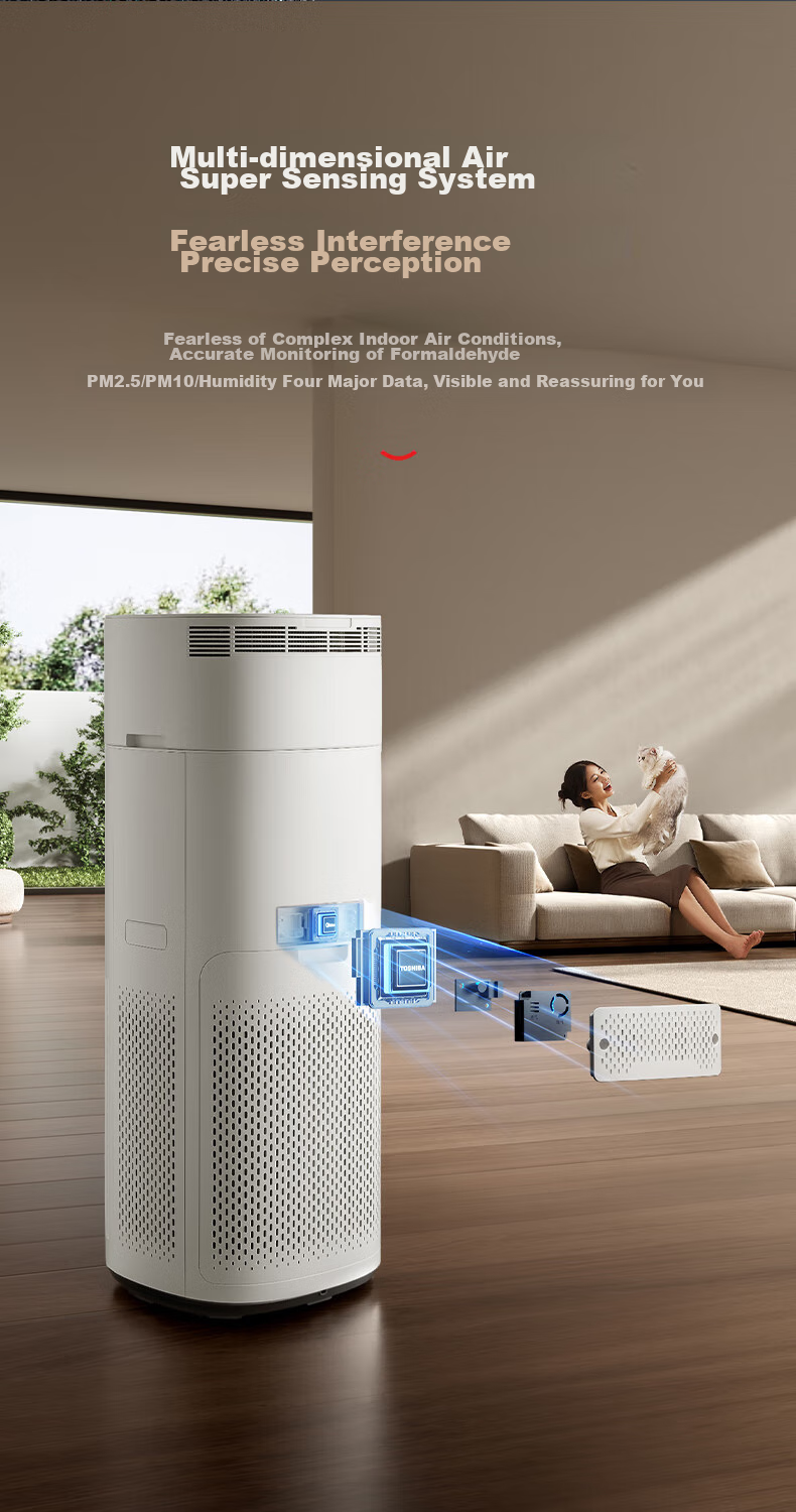 TOSHIBA Humidifier Air Purifier All-In Mist-Free Humidification And Purification Machine for Formaldehyde Removal, Bacteria Elimination, Allergy Relief, Maternal And Infant Use, Anti-Dryness, Home Disinfection And Sterilization Big White Pear Pro 16