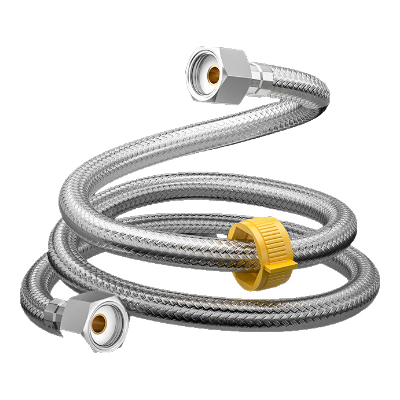 MEJUE Stainless Steel Braided Flexible Water Inlet Hose for Basin And Toilet, Hot And Cold Water Compatible, 1/2 Inch Diameter, 100cm Length, Z-04405