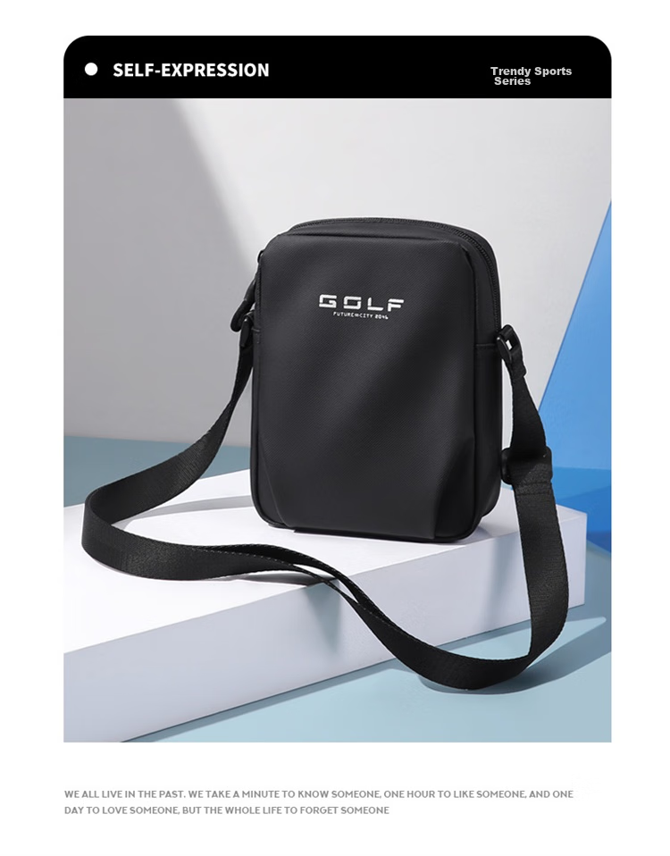 GOLF Shoulder Bag for Men, Casual Crossbody Bag, Lightweight Phone Pouch, Student Portable Small Messenger Bag, Water-Resistant Sports Bag for Me 2