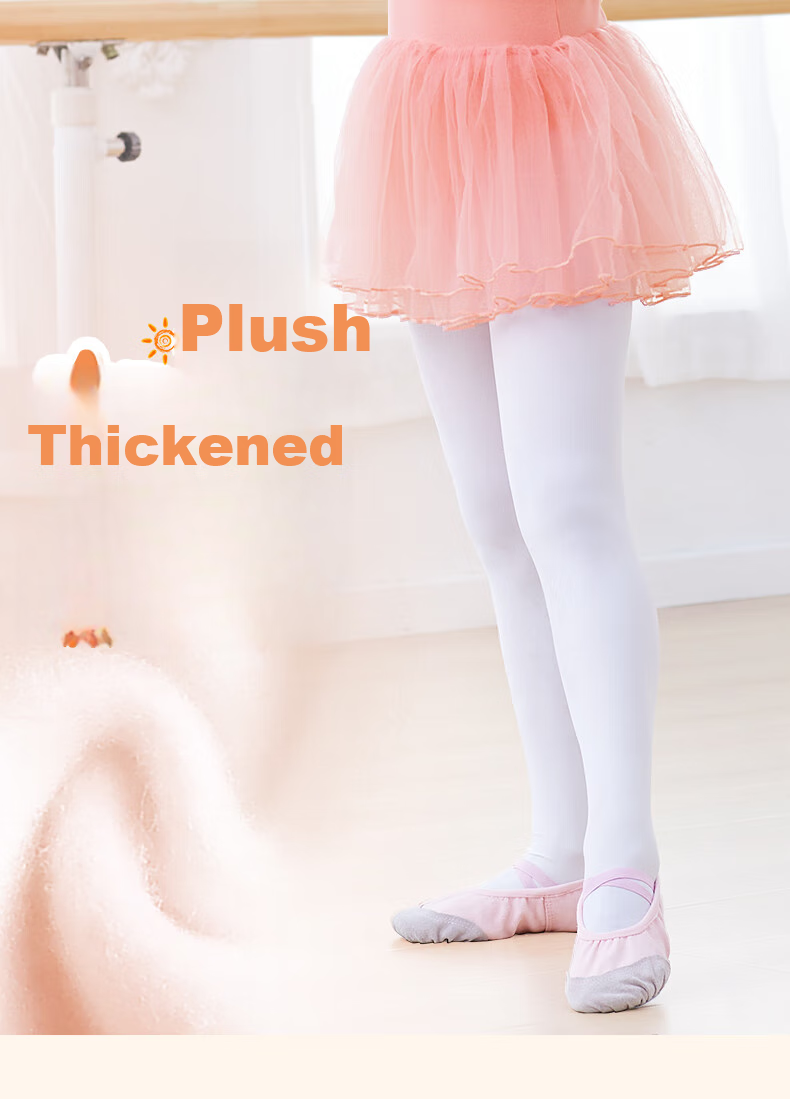 Aiwuge Children's Dance Tights, Thin Fleece for Spring And Autumn, Air-Conditioned Room Dancing Yoga Special Base Layer Pantyhose, 800D Size S 1
