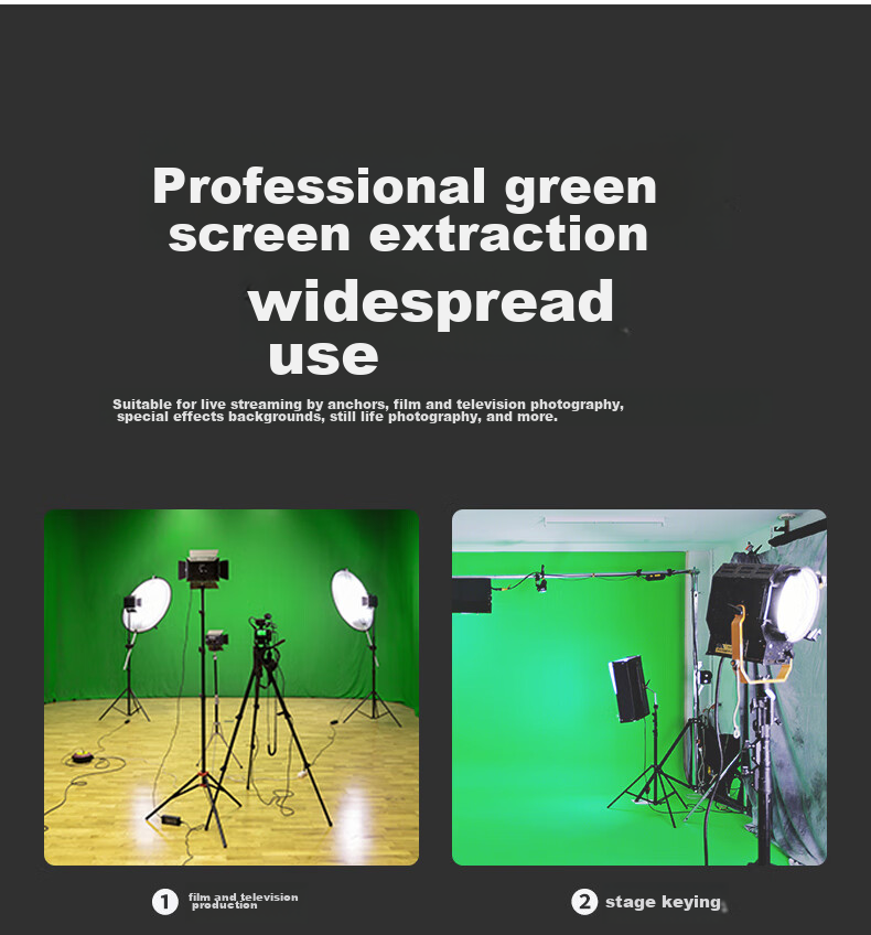 Hakutatz 2*3 Meter Green Photo Backdrop Cloth, Photography Portrait Film And TV Green Screen, Live Streaming Room Solid Color Background Wall Chroma Key Cloth, Fill Light Shooting Short Video Props Green Cloth Background Stand 8