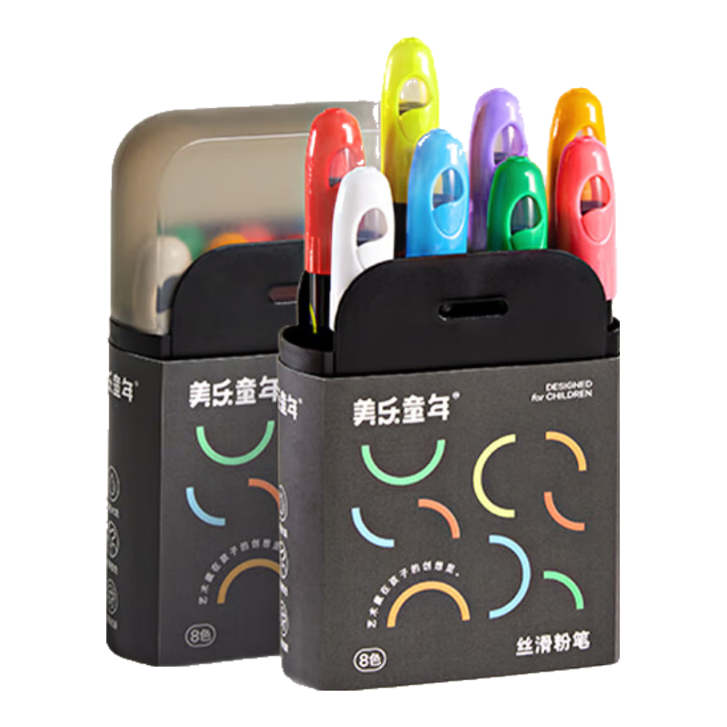 Meiletongnian Colored Smooth Dust-Free Chalk, 8 Colors, Water-Soluble Non-Toxic, Kindergarten Erasable, for Blackboard Chalkboard, Specialized Drawing Tools