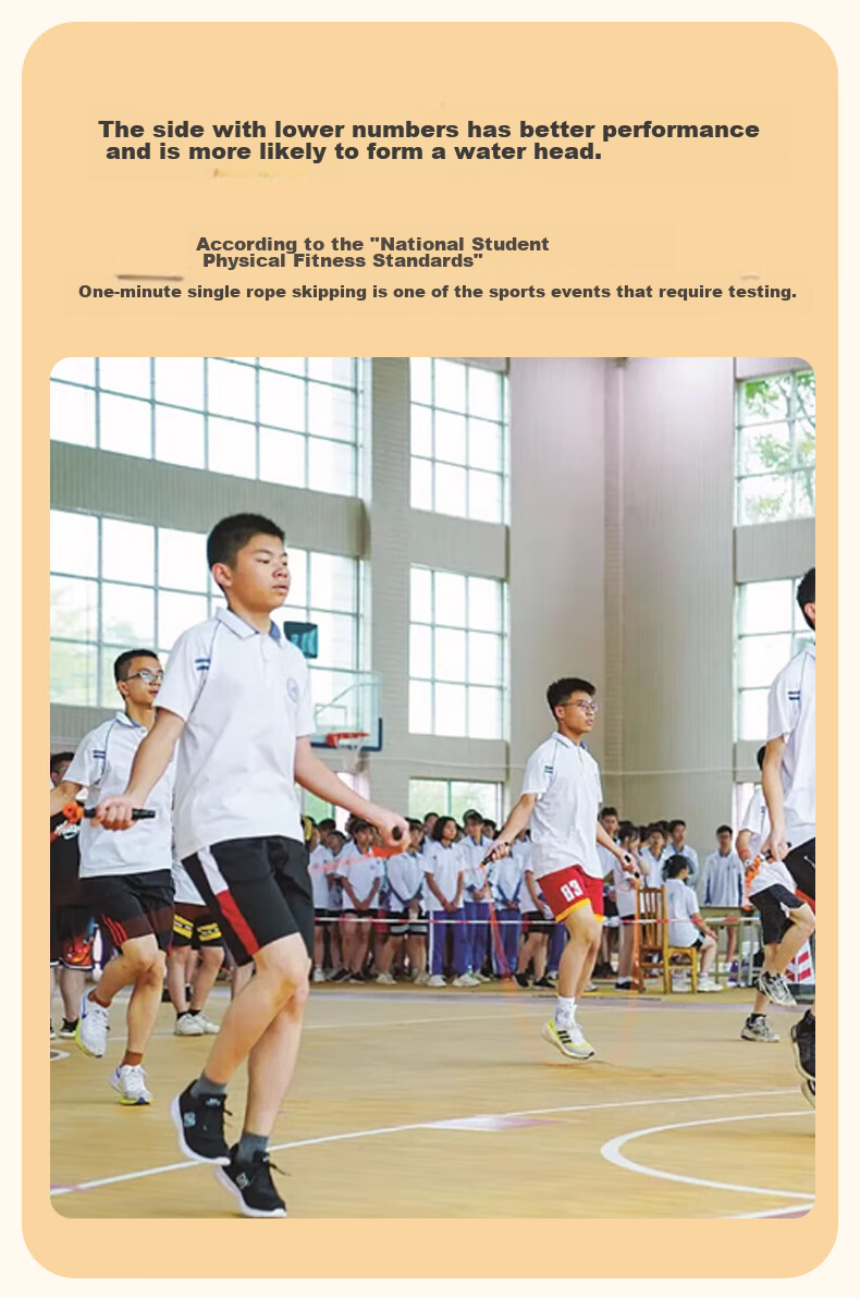 Li-Ning Counting Skipping Rope Exam for Middle School Entrance Exams, Specialized for Primary School Students, Children's Physical Education Test, Professional 4mm Speed Competitio 3