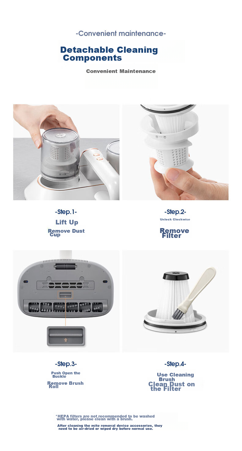 Morphyrichards Dust Mite Remover, Wireless Handheld Bed Mite Remover And Vacuum Cleaner for Home Use, Powerful Beating Dust Mite Removal Machine with UV Light for Bed And Room Disinfection MR3100 21