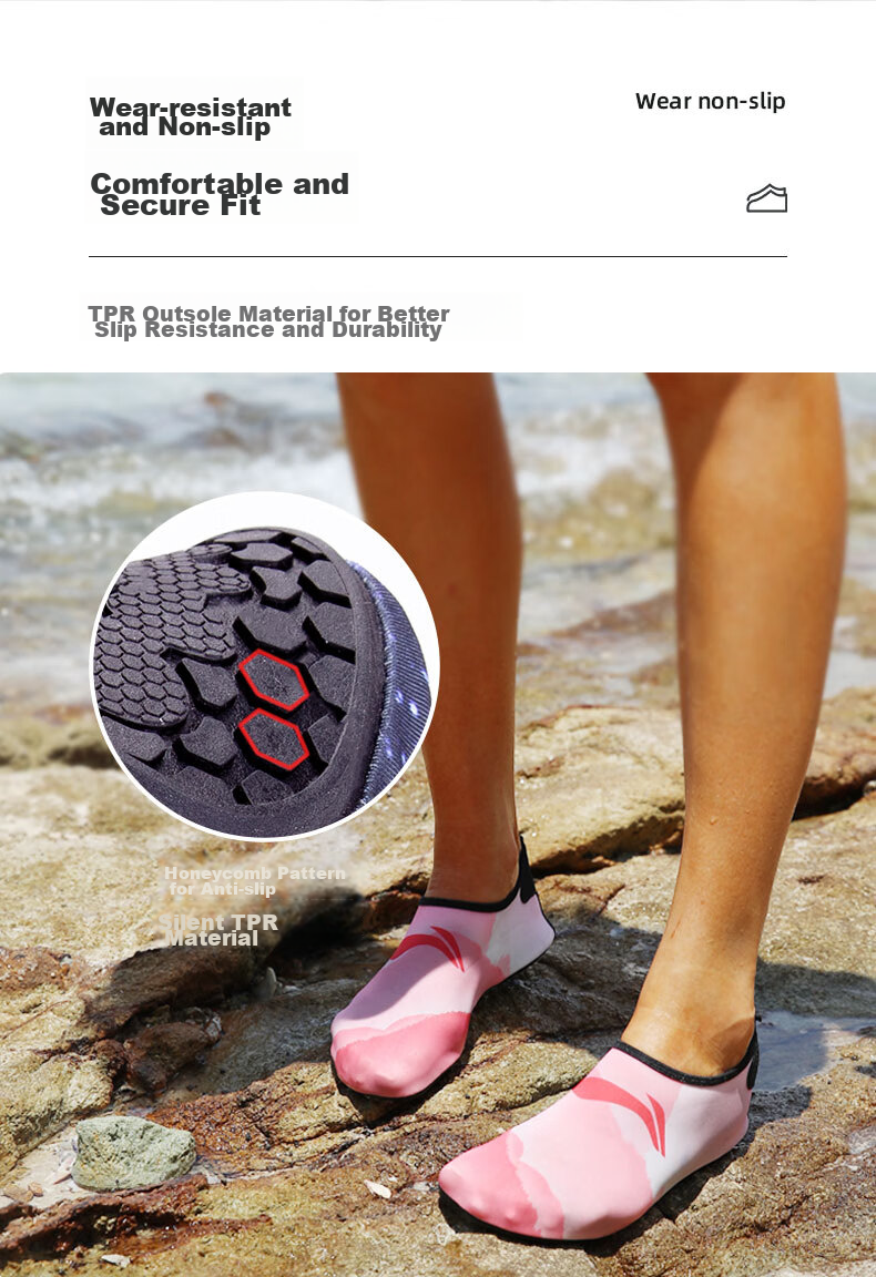 Li-Ning Swimming Shoes for Men And Women, Beach Diving Specialized Socks, Non-Slip, for Beach Combing, Rafting, Snorkeling, Quick-Drying Summer Swimming Equipment 5