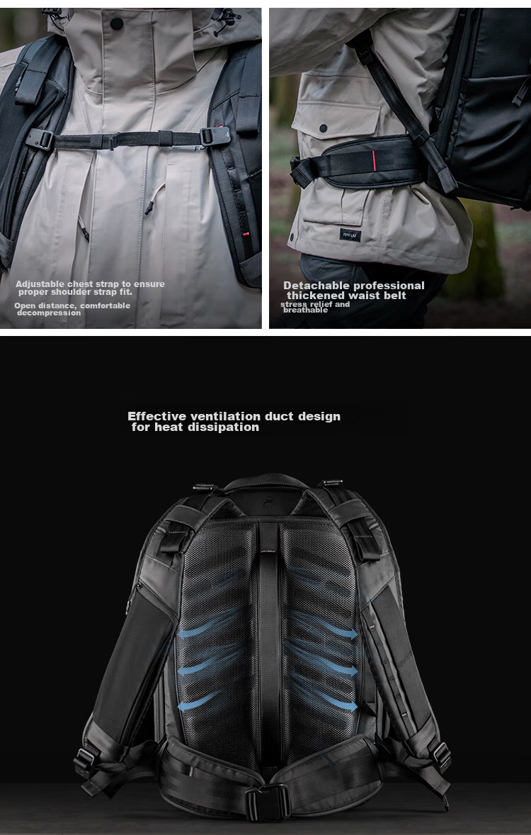 PGYTECH Dandelion Photography Bag OneMo2 DSLR Camera Backpack, Outdoor Hiking Travel Rucksack, Digital Bag, Stabilizer Professional Large Capacity Storage Bag, 35L (Deep Space Black) 10