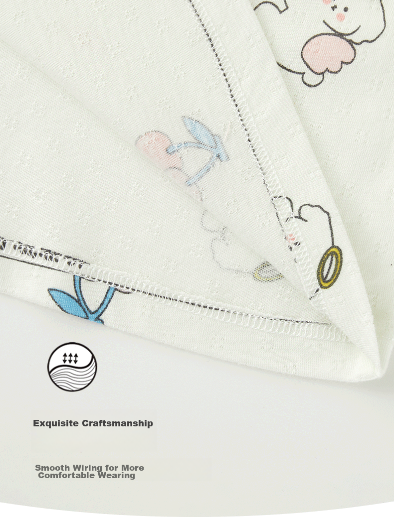 Hengyuanxiang Girls' Nightgown, Children's Pajama Dress, Pure Cotton, Thin Summer Style, Short-Sleeved Home Wear for Girls, 5A Antibacterial 10