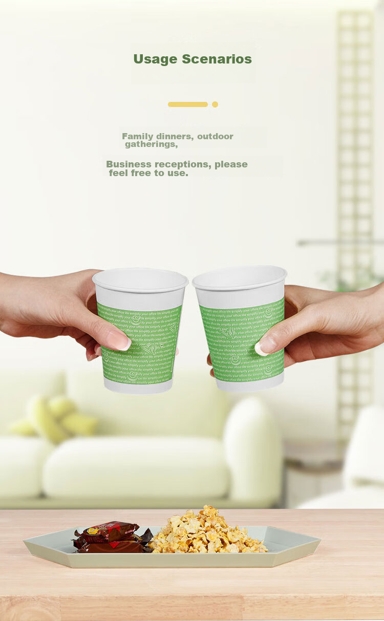 COMIX , 50 Thickened 250ml Disposable Paper Cups, 9 Oz, for Office And Home Use, Business Reception, Heat-Resistant Water Cups, L301 8