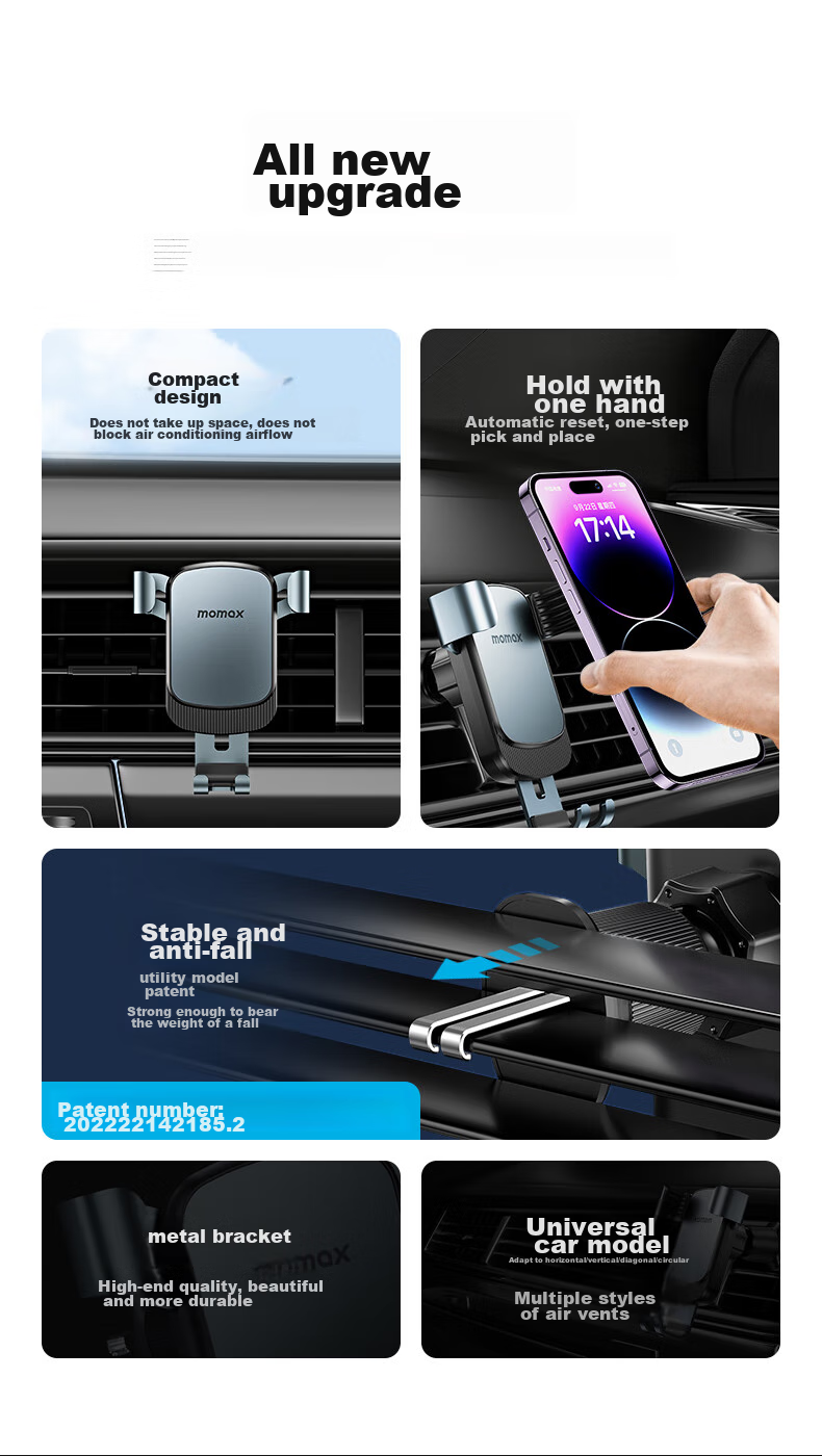 MOMAX Electric Vacuum Suction Car Phone Holder Magnetic Dashboard Suction Cup Navigation Mount 2