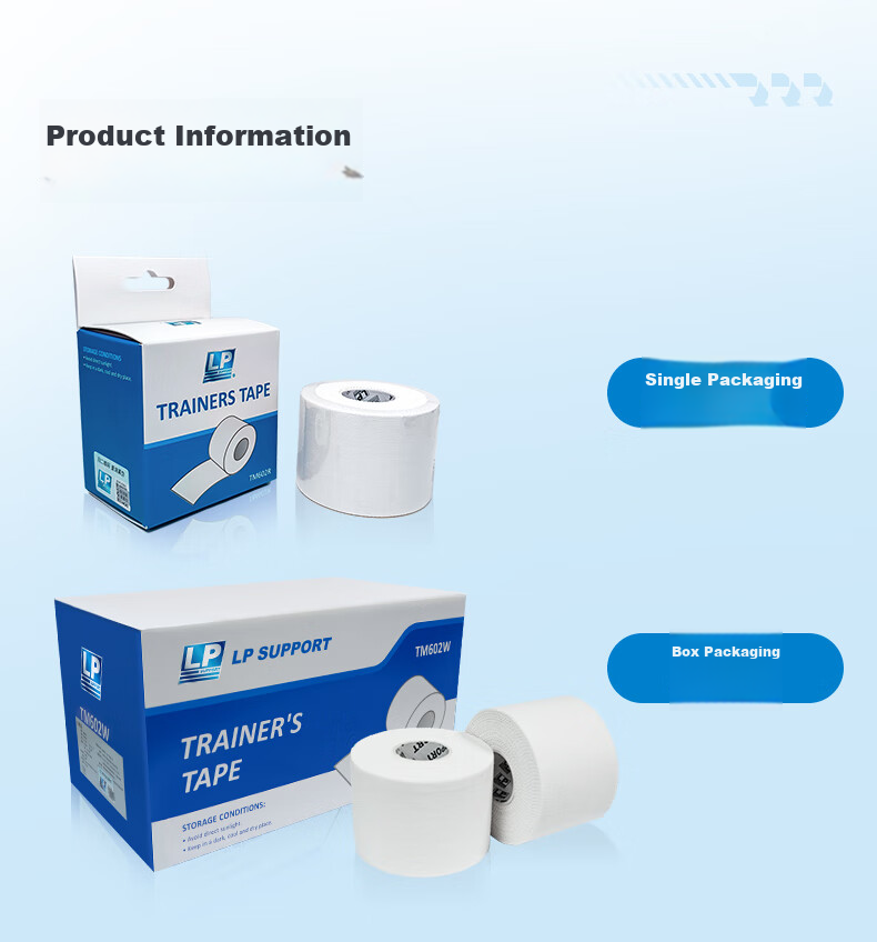 LP White Adhesive Tape, Sports Tape Bandage, Serrated Easy-Tear Self-Adhesive, for Joints, Muscles, Ankles, Calf, Arms, 38mm*13.7m 11