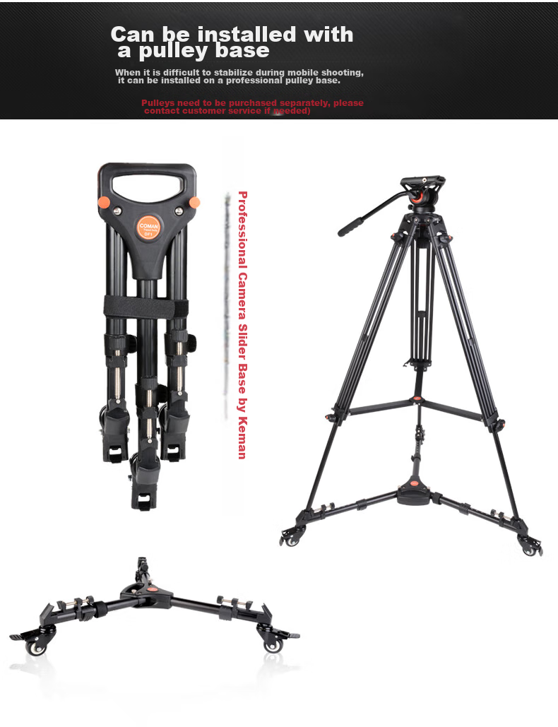 COMAN Professional Tripod, Camera Tripod, DSLR Hydraulic Head, Camera Stand, Live Streaming Photography, Load Capacity 10KG, Stable Universal Tripod KX3636F 18