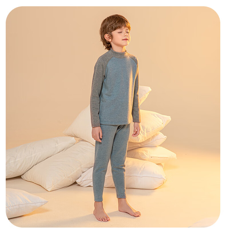 YING BO LUN Girls' Thermal Warm Underwear Set Autumn Winter Long Johns for Girls Champagne 130 9