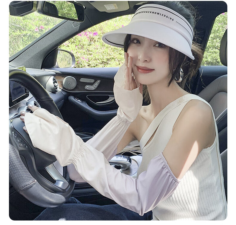 GLO-STORY Women's UV Protection Ice Silk Sun Sleeves Cute Sweet Outdoor Cycling Driving Arm Sleeves 17