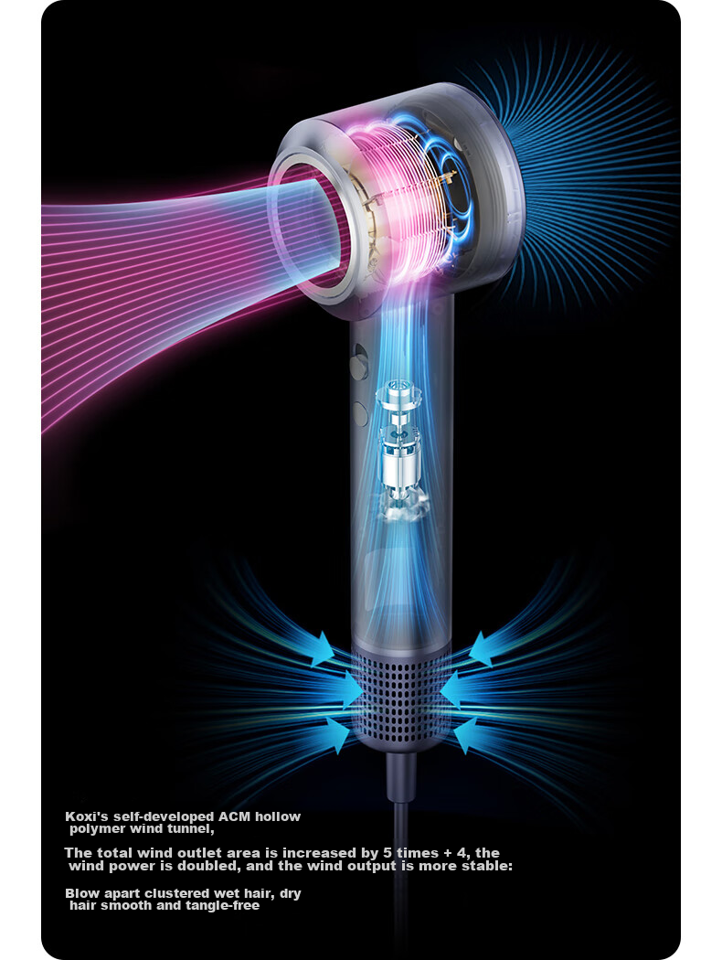KEHEAL High-Speed Hair Dryer with 360 Billion Plasma Hair Protection, Home Use Negative Ion Hair Care Quick-Drying, Holiday 520 Gift, HC5P Flowing Silver 13