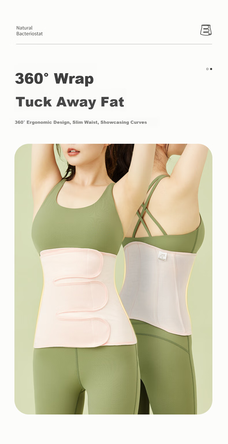 Shiyuejiejing Postpartum Belly Wrap, Shaping Band for Natural Delivery And C-Section, Gauze Waist Trainer (Belly Wrap + Pelvic Belt), Pink, XL 8