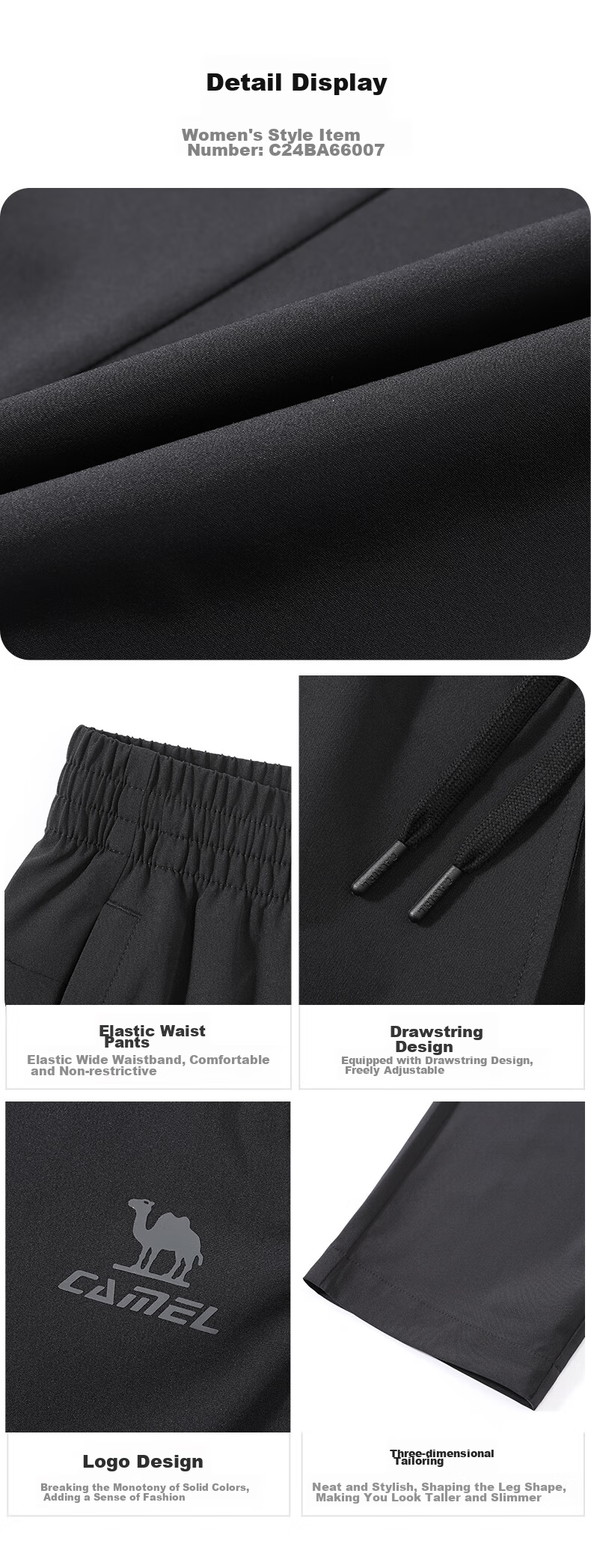 CAMEL Ice Silk Casual Pants for Men, Summer New Loose Straight-Leg Quick-Dry Sun Protection Dad Running Sports Trousers 20
