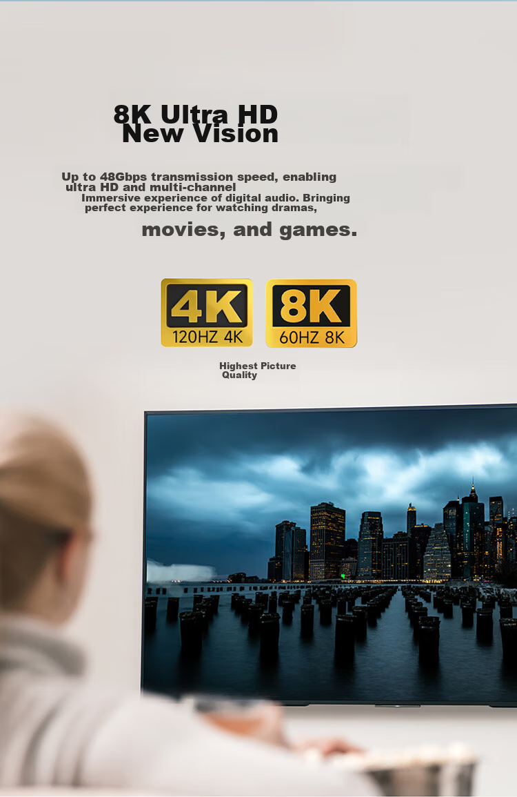 BELKIN HDMI 2.1 Extension Cable, 48Gbps Monitor Connection Cable, 4K Dynamic HDR High-Definition Video Cable, 8K Digital EARC Cable, Braided Version, 2 Meters, AV10176 7