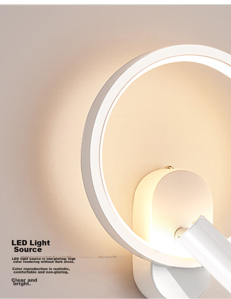 Dengling Wall Lamp, Full Spectrum Eye Protection LED, Bedroom Bedside Reading Light, Rotating with Spotlight, Modern Minimalist Lighting Fixture 17