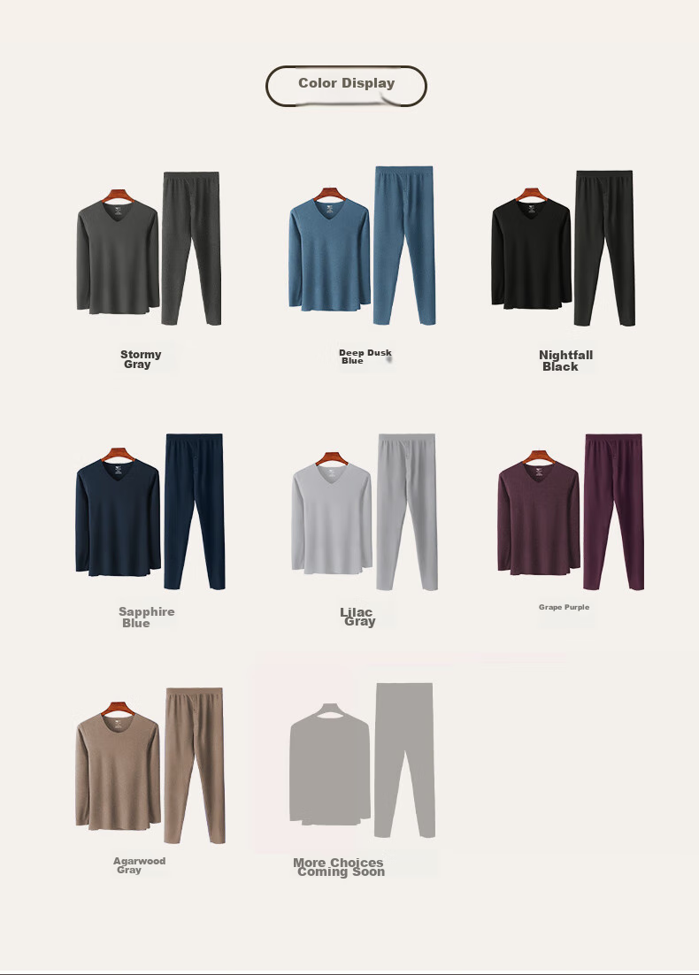 SEPTWOLVES Thermal Underwear for Men, Autumn And Winter Heat Generation, 8.3°C Temperature Increase, High-End 7A Antibacterial Autumn Top And Bottom, Gift Box Set 14
