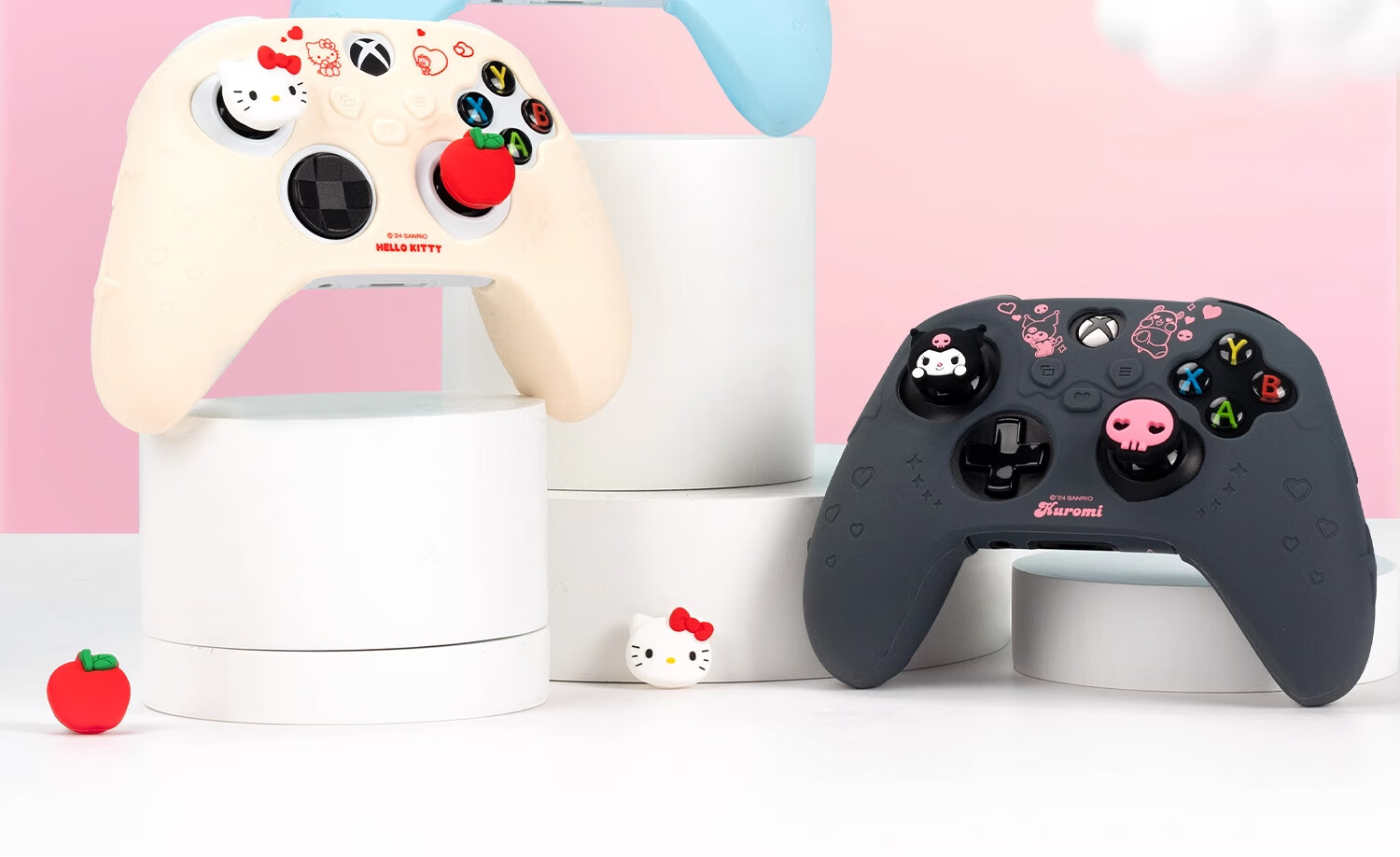 Jixiang XBOX Controller Protective Case, Kuromi Official Silicone Shell, Non-Slip And Sweat-Resistant Soft Case, Cute Cartoon Design, Compatible with Joysticks, Game Console Accessory 3