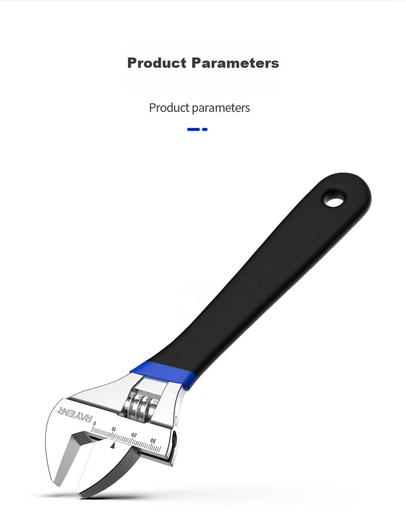Ruineng Plastic-Coated Adjustable Wrench, Universal Wide-Mouth Wrench, Industrial-Grade Multifunctional 12-Inch Dual-Purpose Adjustable Spanner 8