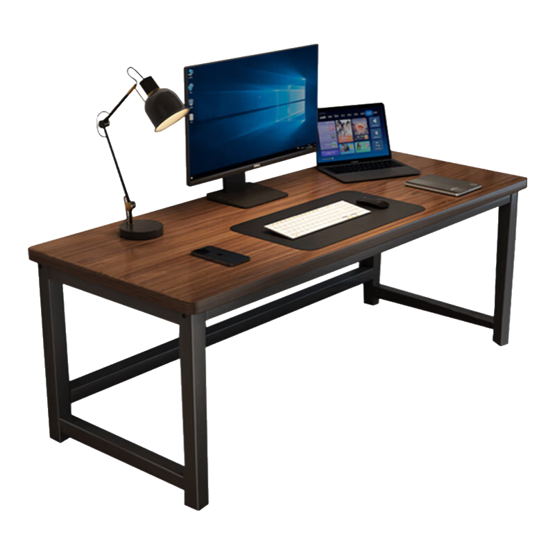 Zhuobo Computer Desk Desktop Study Writing Office Gaming Table Long Desk BZ08 Walnut 1.4m