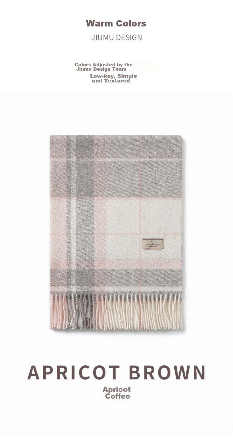 JIUMU 100% Cashmere Scarf for Women, Autumn And Winter Shawl, Warm Neck Wrap, Gift for Girls, National Day Birthday Present, Gift Box Set 10
