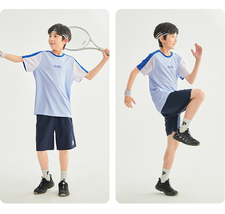 SOUHAIT Children's Clothing Boys Girls Quick-Dry Shorts Sleeve Summer New Kids Set White 140 9