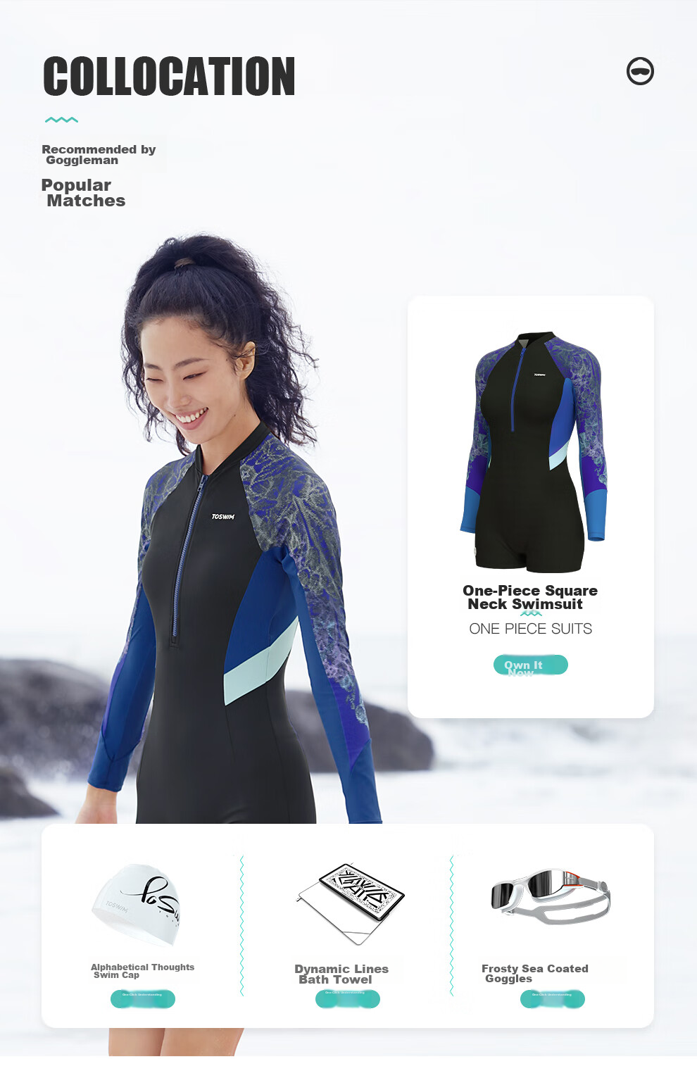 TOSWIM One-Piece Swimsuit for Women, Long Sleeve, Hot Spring Conservative Slimming Swimwear Surfing Suit, Floral Night Dream 2XL 16