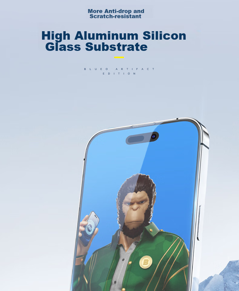 Lanxingxiansheng Tempered Glass Screen Protector for IPhone 15 Plus/14 Pro Max, Full Coverage HD Anti-Fingerprint Frosted Anti-Drop AG Anti-Glare Protective Film 3