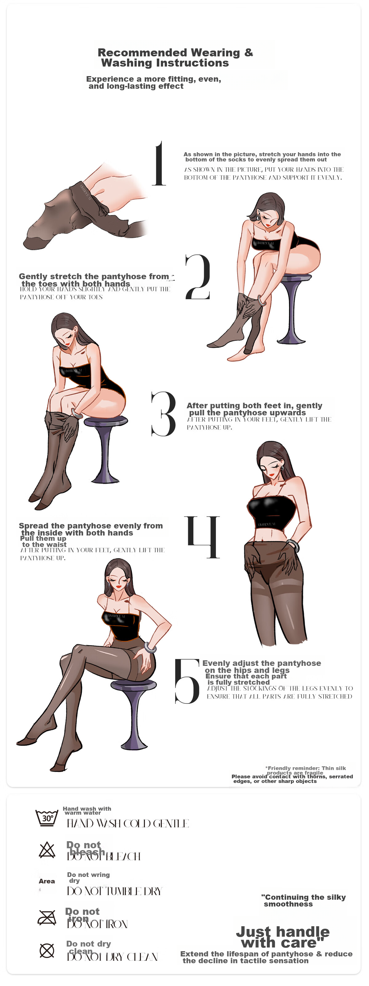 Laimi Runsi [0.01] High Waist Deep Crotch Seamless Ultra-thin Silky Pantyhose Light Black XL (Closed Crotch) 13