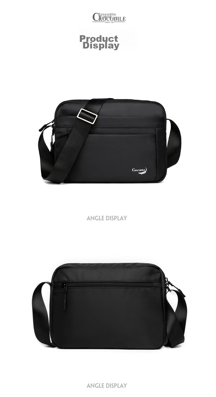 CROCODILE Fashion Versatile Fabric Bag, Men's Large Capacity Shoulder Bag, Lightweight Horizontal Crossbody Bag XB1978, Gift for Boyfriend 14