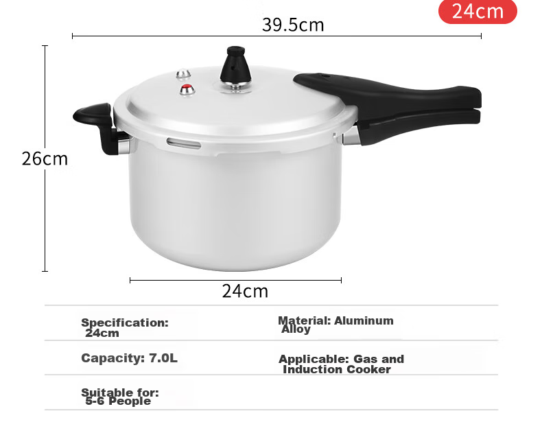 Shuangxi Aluminum Alloy Pressure Cooker Compatible with Gas And Induction Stoves, Explosion-Proof Small Household Pressure Cooker for 1 Person, 18CM/3.2L 16