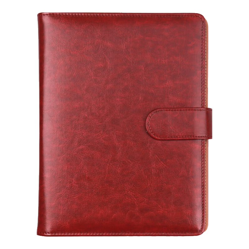 Xutong Notebook Loose-Leaf B5 Simple 9-Hole Leather Cover Unit Notebook, 100 Sheets Thick Business Record Book Office Stationery Diary, Customizable