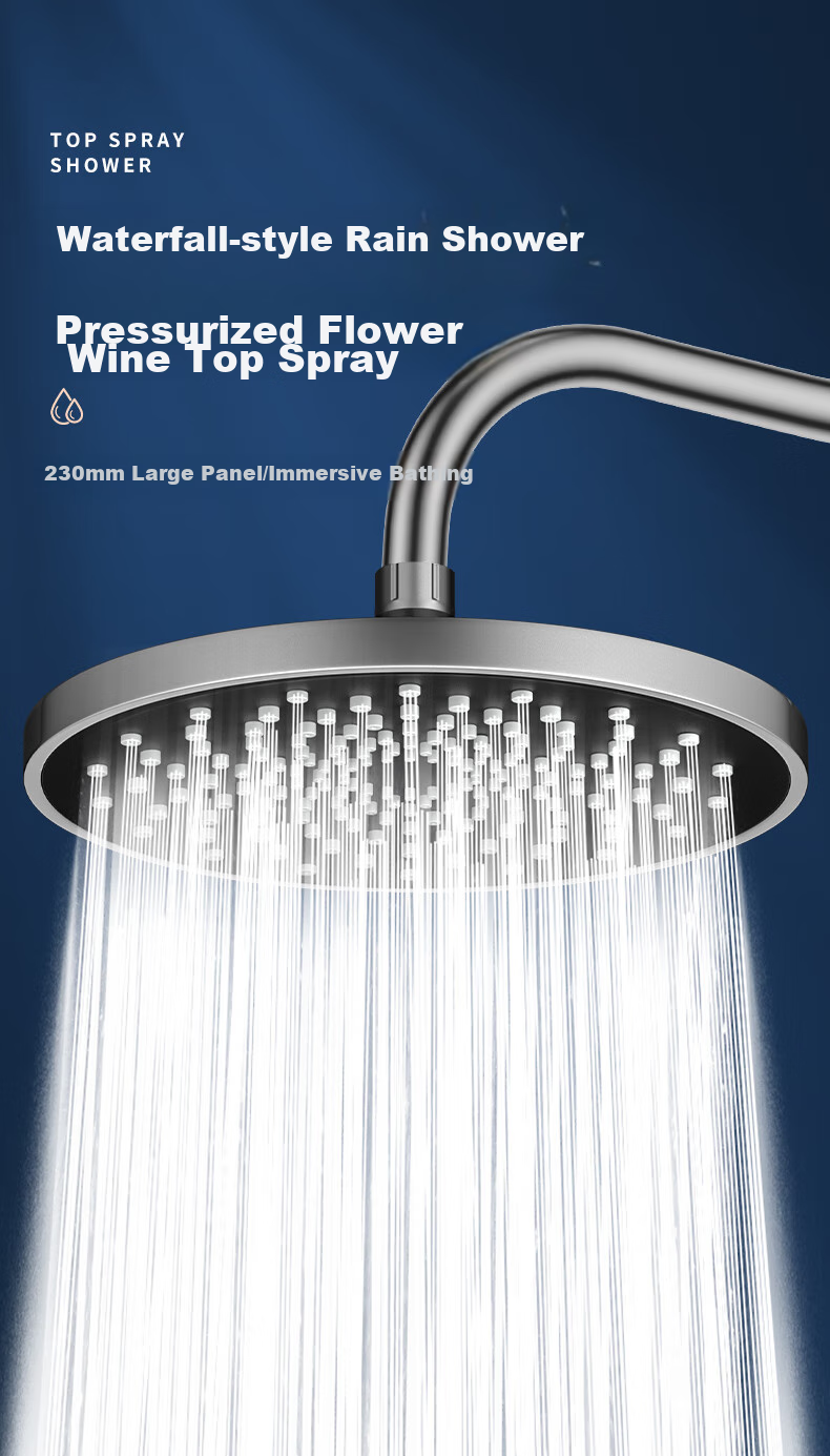 Muvi Shower Head, High-Pressure Handheld Shower Sprayer, Square Large Top Spray Universal Accessory 1