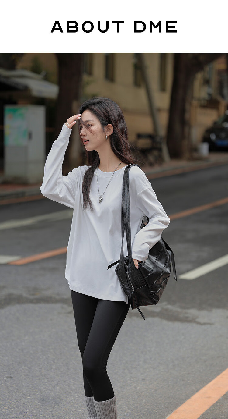 Dme [De Rong Warm T-Shirt] 2025 Spring And Autumn Basic Wear, Side Slit Hem Base Layer for Wome 1