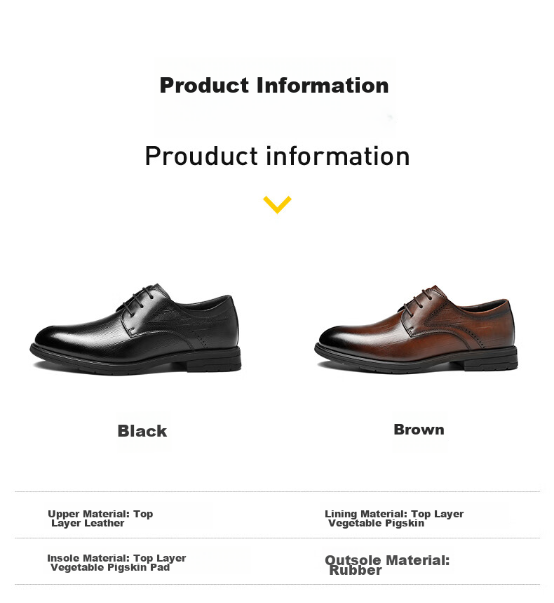HLA Leather Shoes for Men, Business Formal Wear, Comfortable Wedding Groom Derby Shoes HAAPXM2FBA242, Brown, Size 42 4