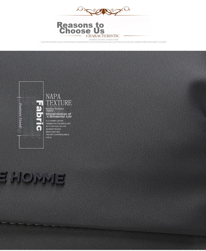 ELLE HOMME Men's Shoulder Bag, Trendy Lightweight Canvas Crossbody Bag, Water-Resistant Casual Phone Bag for Men, Travel Bag in Gray 3